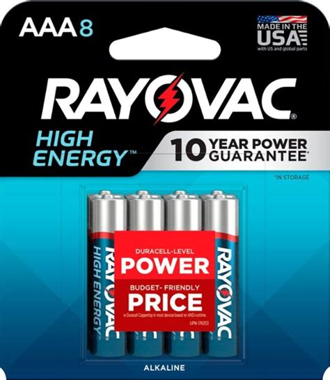 Rayovac High Energy AAA Batteries 8 Pack Alkaline Triple A Batteries