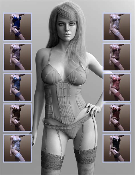 X Fashion Leather Lingerie Set For Genesis And Females Daz D
