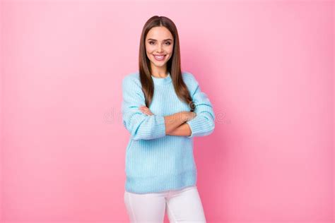 Photo Of Pretty Self Confident Lady Arms Crossed Responsible Person