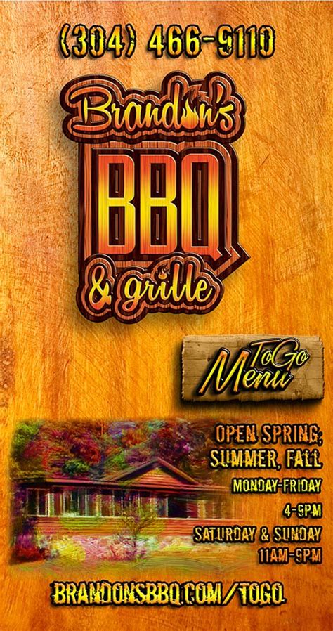 Brandons BBQ To Go Menu Brandon S BBQ Grille