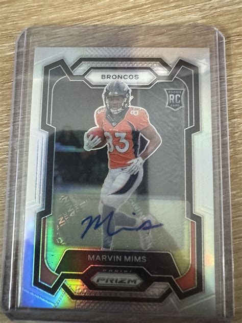 Marvin Mims Panini Prizm Rookie Silver Holo Autograph