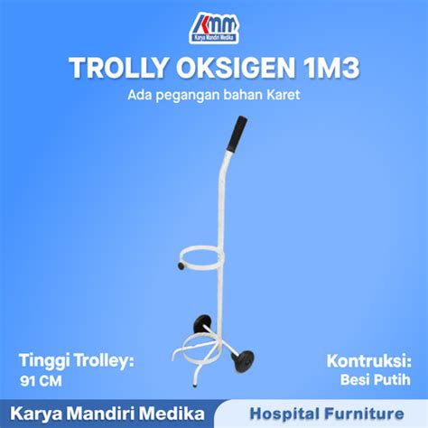 Jual Trolley Tabung Oksigen O2 Ukuran 1M3 Troli Tempat Tabung Oksigen