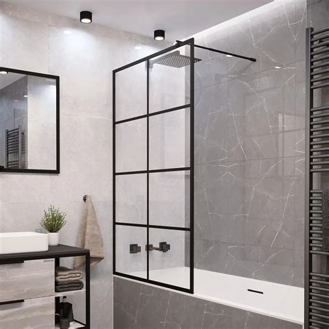 Шторка на ванну Grossman GR-105/100BLACK 100x150, профиль черный ...