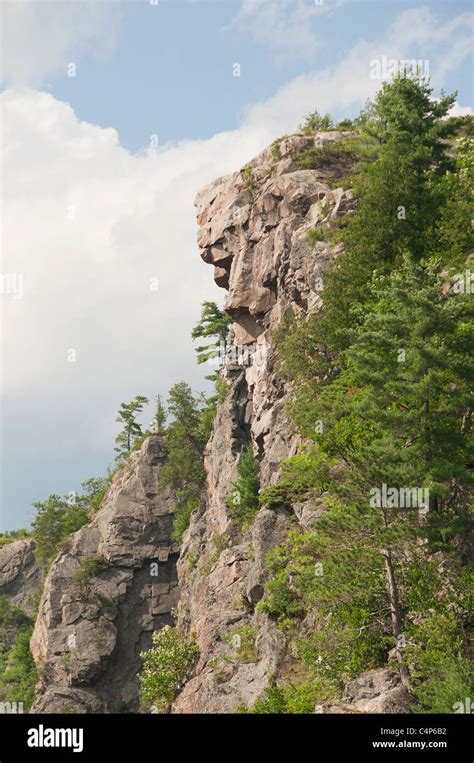 Indian faces on Bon Echo Rock, Bon Echo Provincial Park, Ontario ...