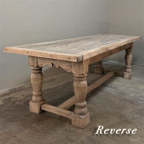 19th Century Antique Rustic Solid Stripped Oak Farm Table | Rustic kitchen tables, Antique ...