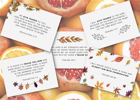 15 Thanksgiving Bible Verses Printable Notecards Scripture Memorization ...