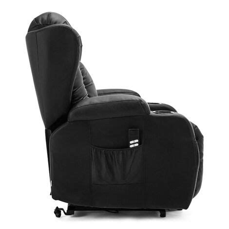 Caesar Dual Motor Riser Recliner Winged Leather Armchair Massage Heated