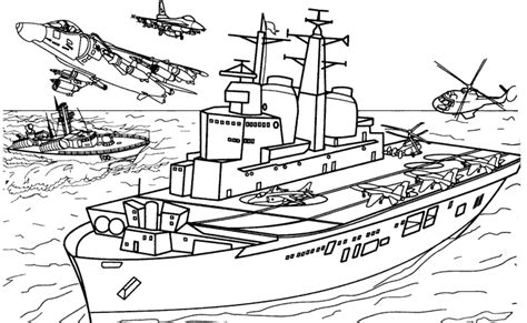 Dessins Bateau De Guerre Transport Colorier Coloriages Imprimer