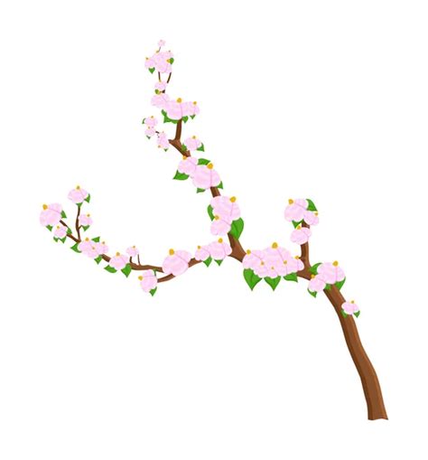 Beautiful Pink Flowers Branch Stock Vector By Baavli 8205343