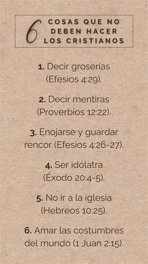 6 Cosas Que No Deben Hacer Los Cristianos Lecciones Objetivas De La