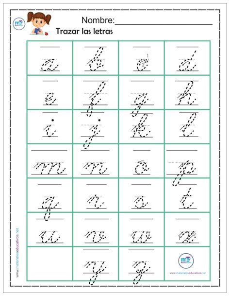 Hojas De Trabajo Para Trazar Las Letras Del Abc Trazos De Letras