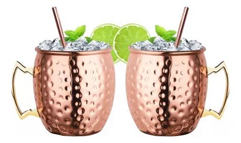 Set De 2 Mugs De Cobre Wayu Tragos Moscow Mule Mojito Bar Cuotas Sin Interés