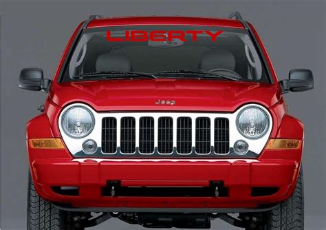 Jeep Liberty Windshield Sticker Vinyl Decal Red 3x33