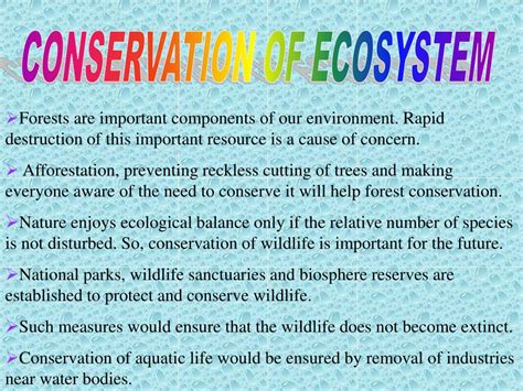 Ppt Ecosystem Conservation Powerpoint Presentation Free Download