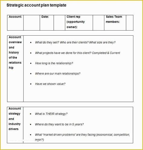 Key Account Plan Template Free Download Of Key Account Management ...