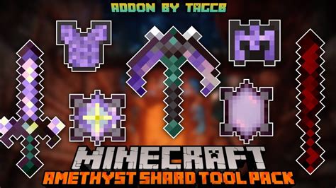 Buat Armor Dan Tool Dari Amethyst Addon Amethyst Shard Tool Pack MCPE