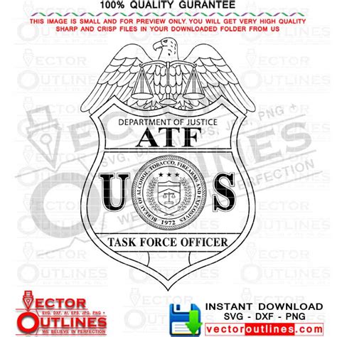 Task Force Officer Vector Atf Badge Svg Dept Of Justice Logo Inspire Uplift