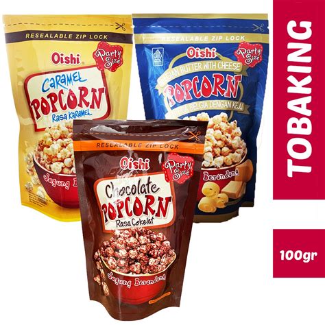 Jual Oishi Popcorn Caramel Coklat Camilan Snack Jagung Pop Corn 100gr