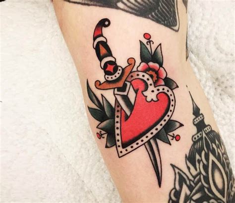 Heart with Dagger tattoo by Vince Pages | Post 19156