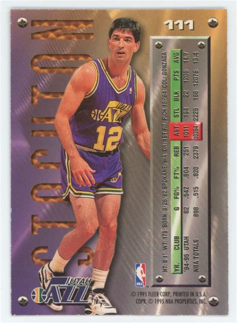 Fleer Metal John Stockton Utah Jazz Ebay