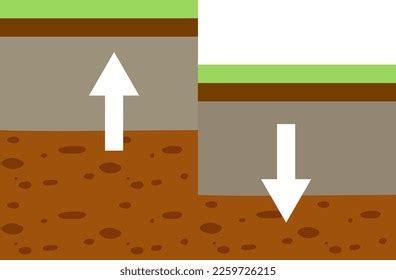 Tectonic Plate Fault Block Mountain Illustration Stock Vector Royalty