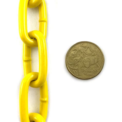 5mm Yellow Powder Coated Welded Steel Chain By The Metre Australia