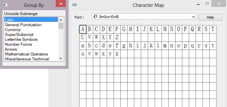 Windows Character Map