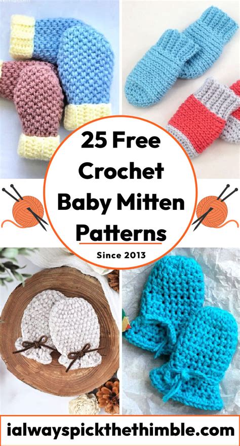 20 Crochet Baby Mittens Free Pattern