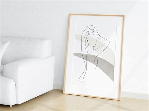 Woman One Line Art Naked Girl Body Print Line Art Draw Abstract Body Girl Modern Print