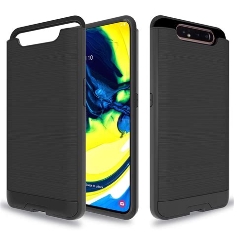 For Samsung Galaxy A80 SM A805 Dual Layer Metal Brushed Shockproof