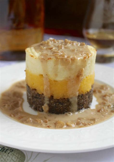 Haggis Neeps And Tatties Stack With Whisky Sauce For Burns Night