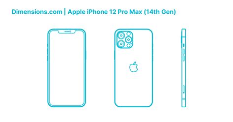 Apple IPhone 12 Pro Max 14th Gen Dimensions Drawings Dimensions