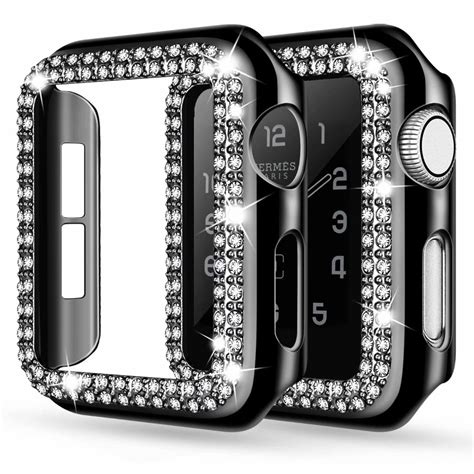 Adepoy Bling Case Compatible With Apple Watch 38mm 40mm 42mm 44mm Rhinestone Apple Watch