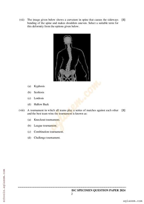 Isc Class Physical Education Specimen Paper Pdf