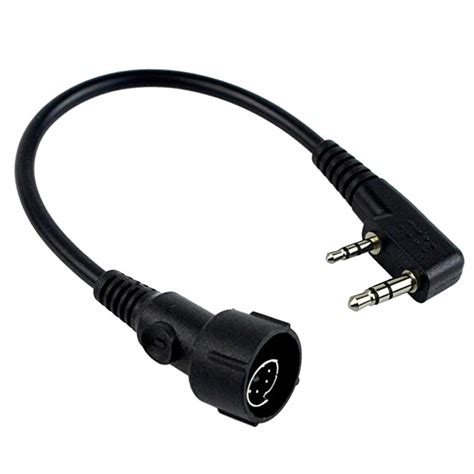 Mini Din Plug Pin Connect Throat Vibration Mic Pour Kenwood Baofeng