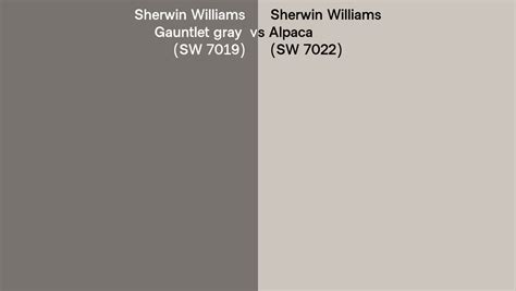 Sherwin Williams Gauntlet Gray Vs Alpaca Side By Side Comparison