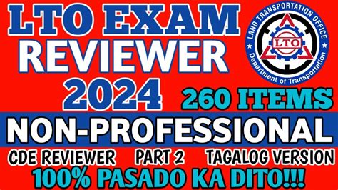 2024 LTO EXAM REVIEWER TAGALOG VERSION NON PROFESSIONAL DRIVER S