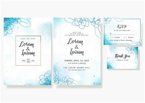 Carte D Invitation Florale De Mariage Enregistrer La Date Rsvp Design