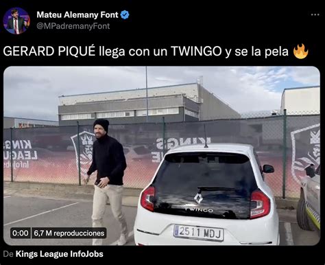 Piqué reaparece montando en un Renault Twingo aMENzing