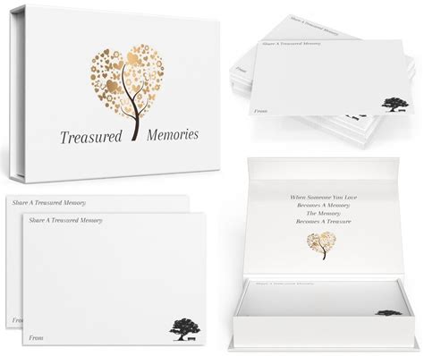 50 Textured Funeral Memory Cards With Beautiful Presentation Box A ...