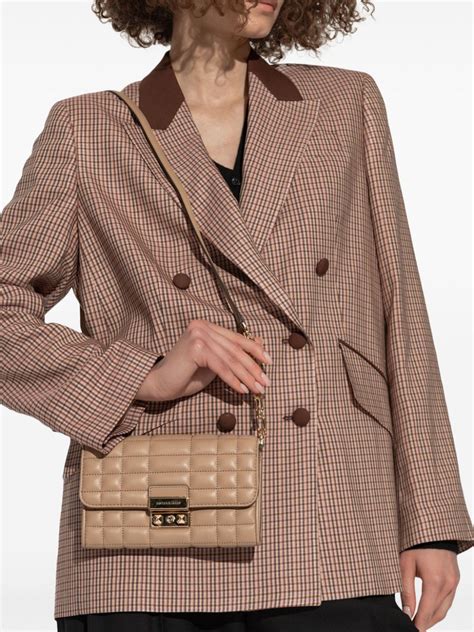 Michael Michael Kors Bolsa Transversal Tribeca De Couro Neutro