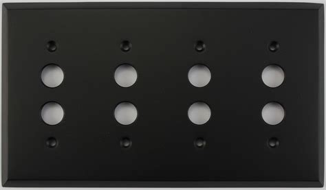 Classic Accents Inc Matte Black 4 Gang Push Button Switch Wall Plate