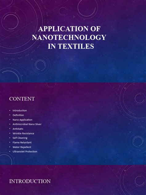 Final Ppt Application Of Nanotechnology In Textiles Pdf