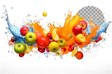 Premium Psd Fruits Juice Splash On Transparent Background