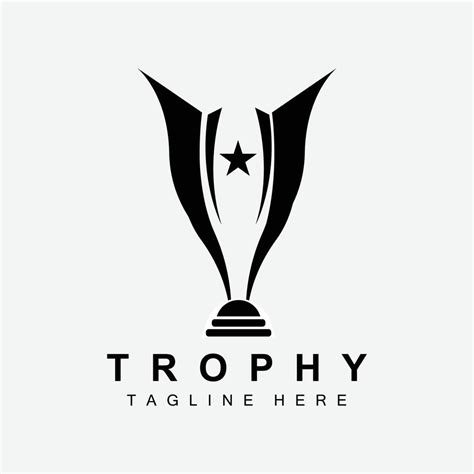 Trophy Logo Design Award Winner Championship Trophy Vector Success