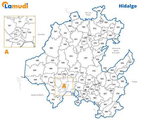 Mapa de Hidalgo con nombres y división de municipios | Lamudi