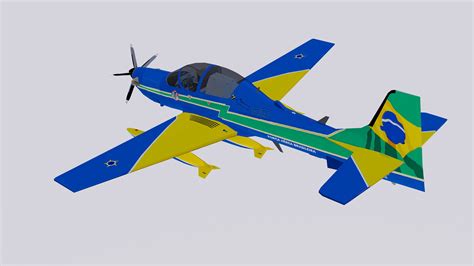 Embraer A 29A Super Tucano EDA Modelo 3D 55 Blend Fbx Obj Stl