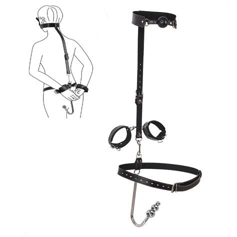 Bdsm Kit De Bondage Para Adultos Esposas Sexuales Gancho Anal Tama O Ajustable Cuero Y Metal