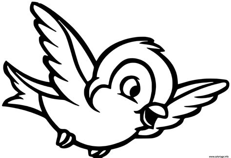 Coloriage Oiseau Mignon En Plein Vol Jecolorie