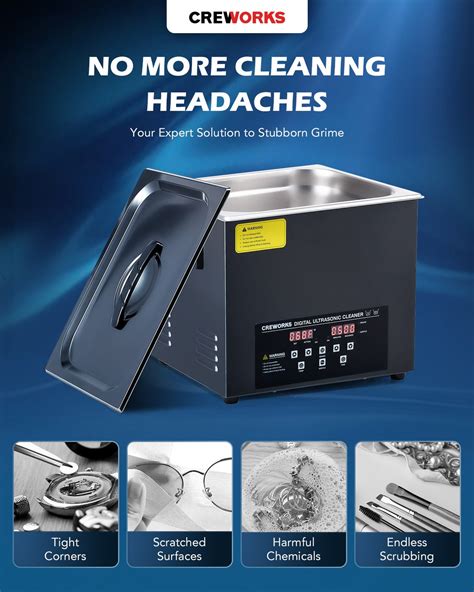 Ultrasonic Cleaning Professional Ultrasonic Machine With Heater Time — Creworks Equipment